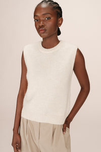 Grace & Mila Say Ecru Sleeveless Sweater - The Mercantile London