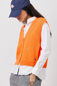 A.P Ginia Orange Knitted Sleeveless Vest - The Mercantile London