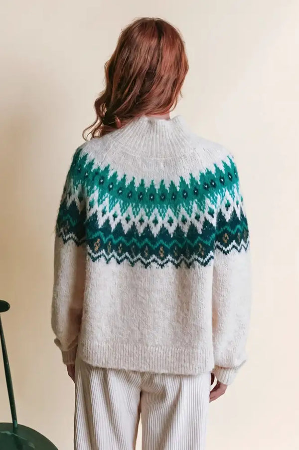 Emile Et Ida Ecrin Ecru Jacquard Jumper