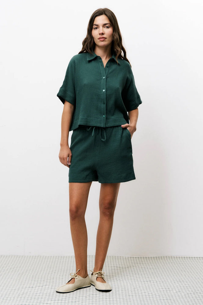FRNCH Nerline Moss Green Shorts - The Mercantile London