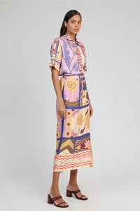 An'ge Rivila Patchwork Printed Midi Skirt - The Mercantile London