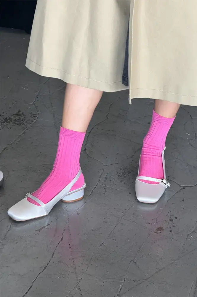 Le Bon Shoppe Her Bright Pink Socks - The Mercantile London