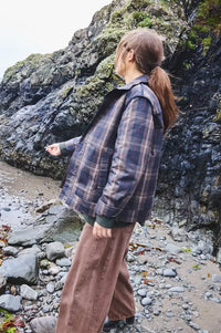 ICHI Cronto Dark Navy Check Jacket
