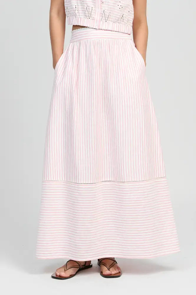 An'ge Ralyta Coral Striped Skirt - The Mercantile London