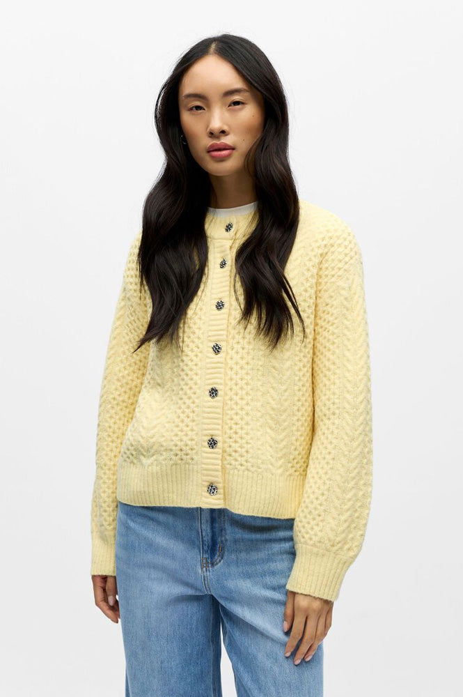 Object Debbie Sunlight Cable Knit Cardigan - The Mercantile London