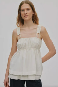 Rabens Saloner Galia Bone Layered Top - The Mercantile London