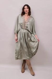Faune Honeysuckle Sage Dress - The Mercantile London