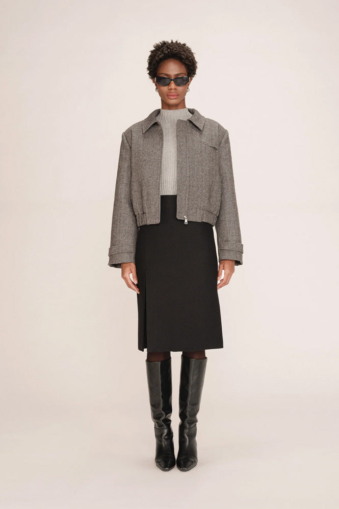 Grace & Mila Tonya Black Wool Pencil Skirt - The Mercantile London