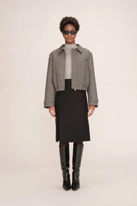 Grace & Mila Tonya Black Wool Pencil Skirt - The Mercantile London