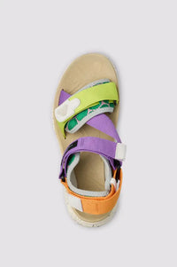 Flower Mountain Nazca Green Violet & Orange Sandals - The Mercantile London