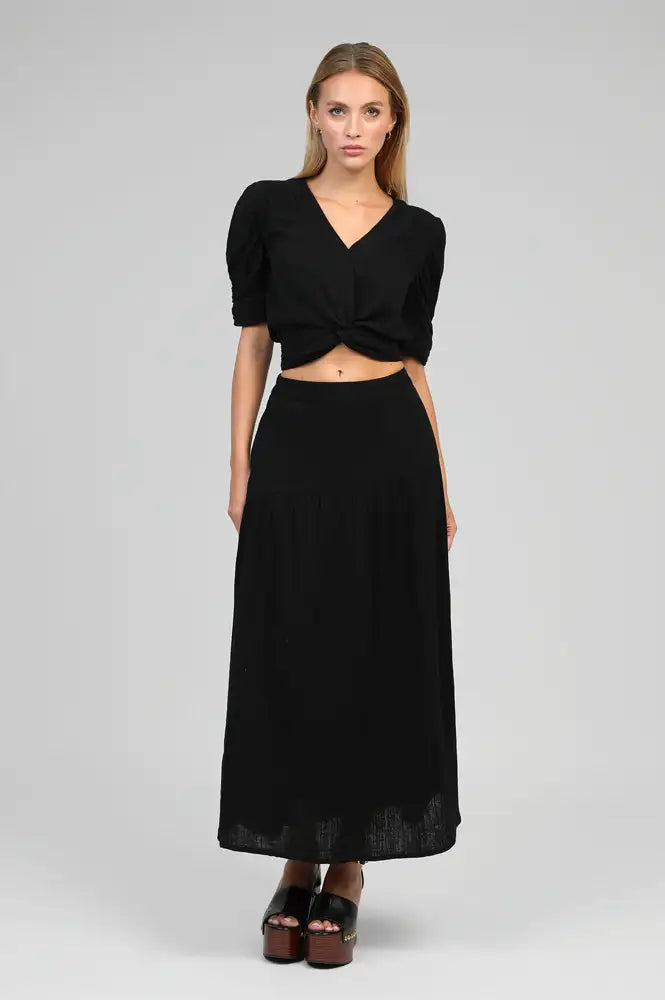 An'ge Ritha Black Maxi Skirt - The Mercantile London