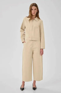 My Essential Wardrobe Cindy Feather Beige Trousers - The Mercantile London