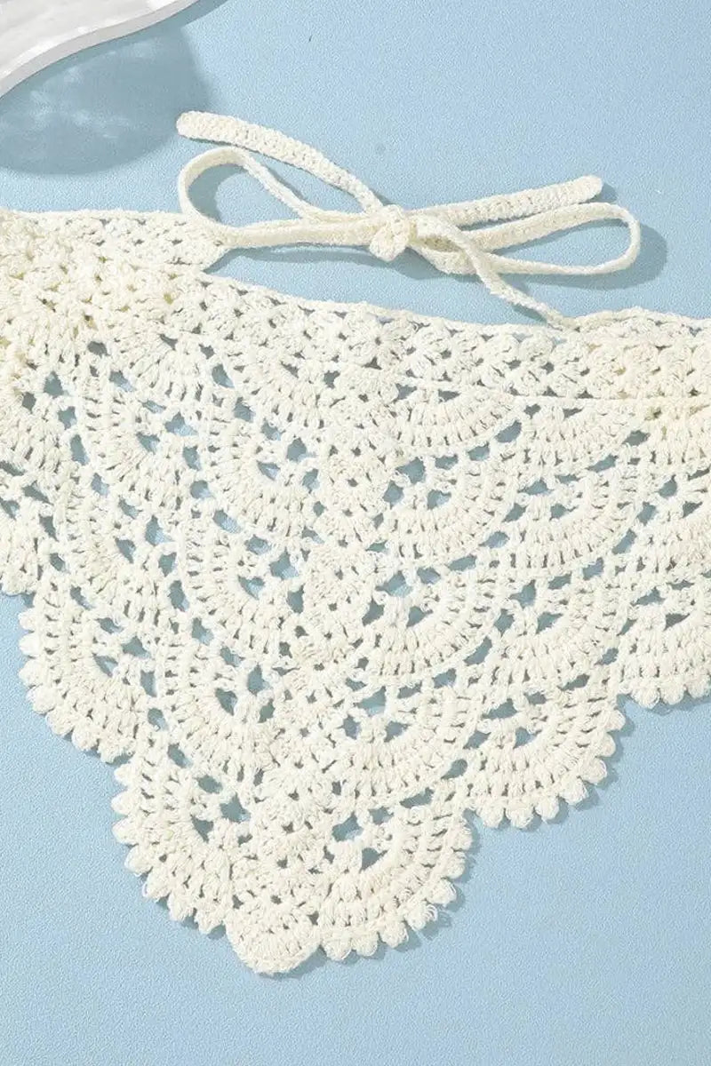 Funkyrel Scarvii Cream Crochet Lace Triangle Hair Scarf - The Mercantile London