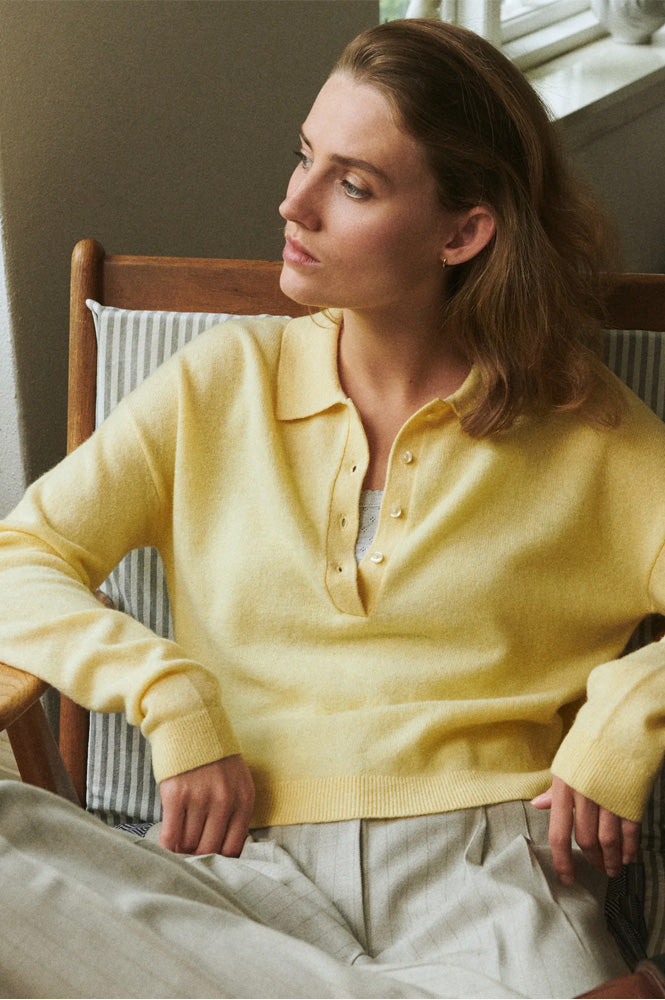 Basic Apparel Selem Sunlight Knitted Polo Sweater - The Mercantile London