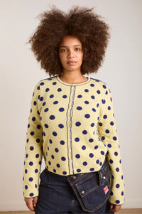Damson Madder Tabitha Reversible Butter & Navy Cardigan