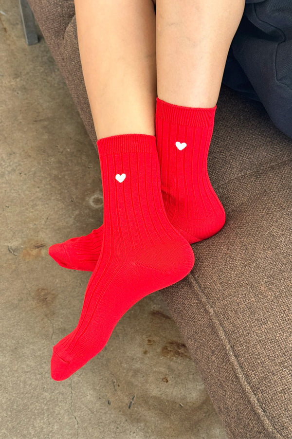 Le Bon Shoppe Embroidered Classic Red Her Socks - The Mercantile London