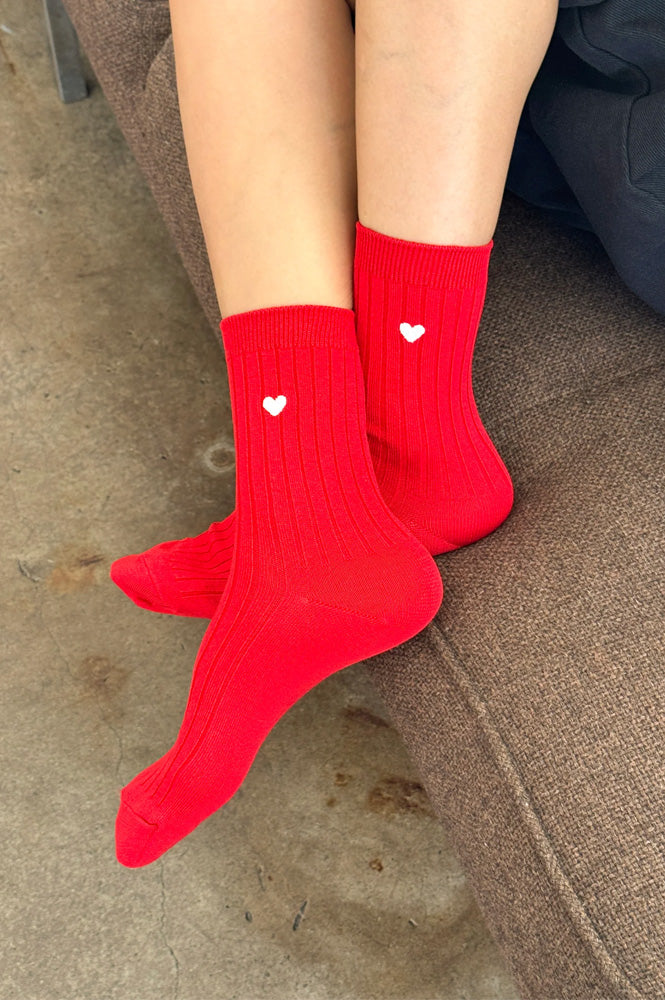 Le Bon Shoppe Embroidered Classic Red Her Socks