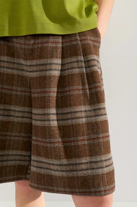 Numph Ezma Kelp Plaid Bermuda Shorts