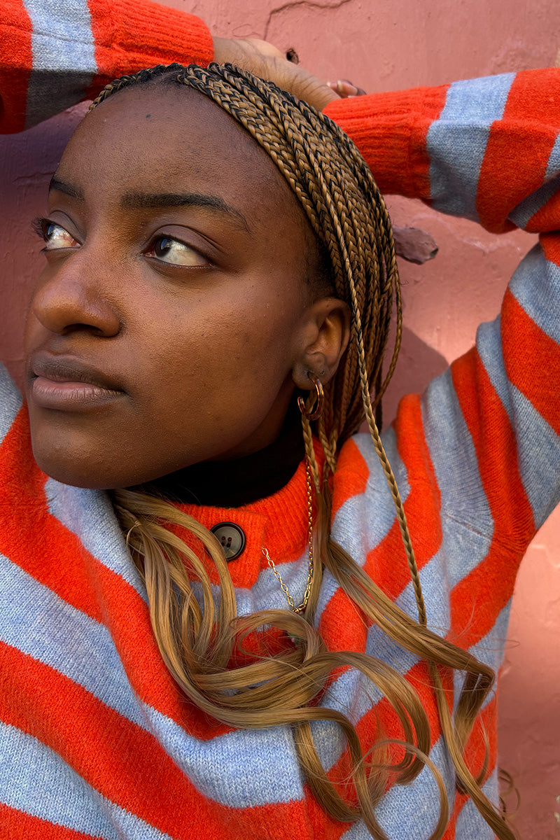 B.M.L Marseille Brown Thin Resin Hoop Earrings - The Mercantile London