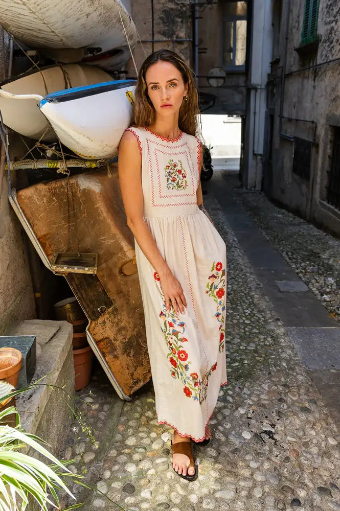 Indi & Cold Stone Cross Stitch Embroidered Dress