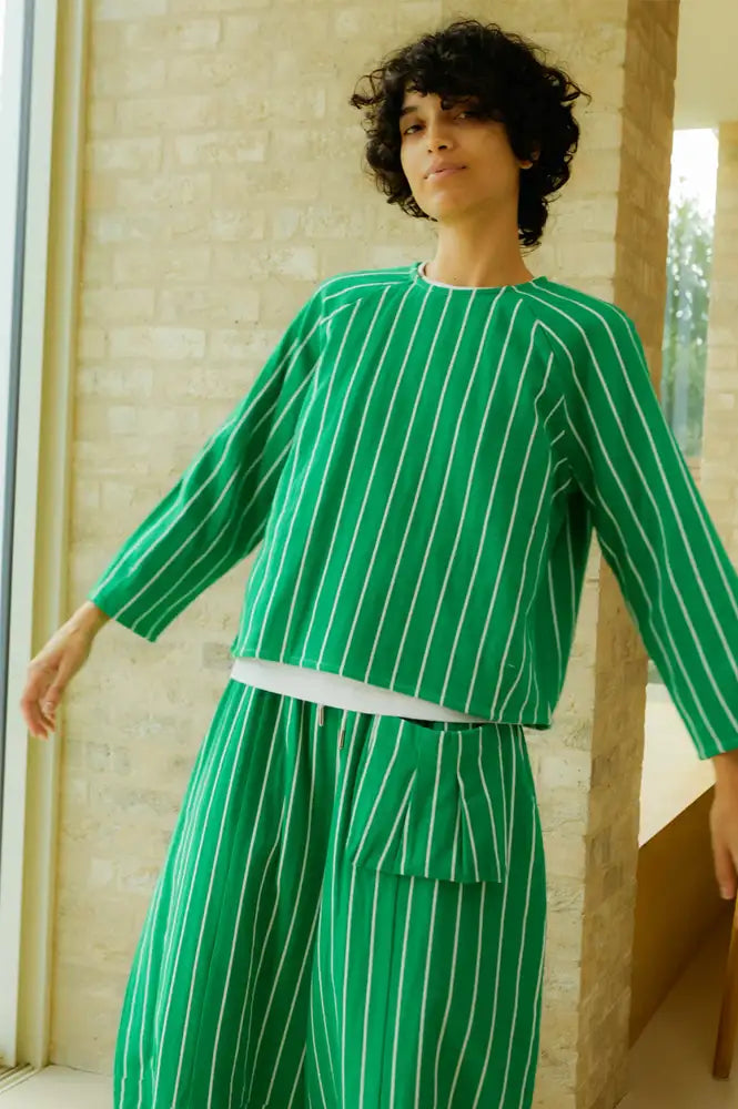 L.F. Markey Oslo Green Stripe Top - The Mercantile London