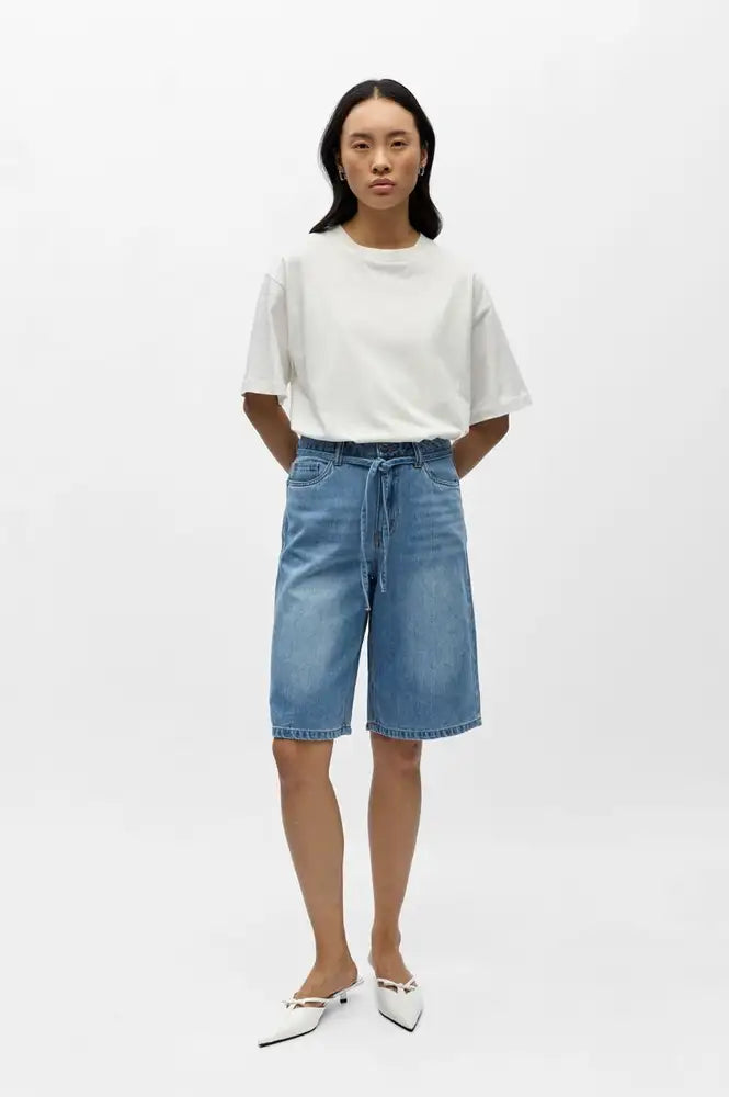Object Rosie Light Blue Denim Culotte Shorts - The Mercantile London