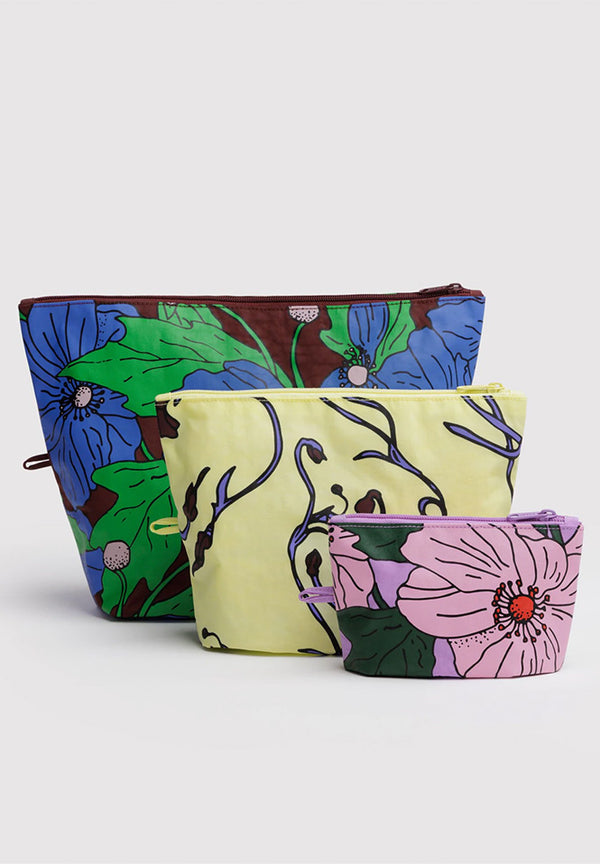 Baggu Poppy Mix Go Pouch Set - The Mercantile London