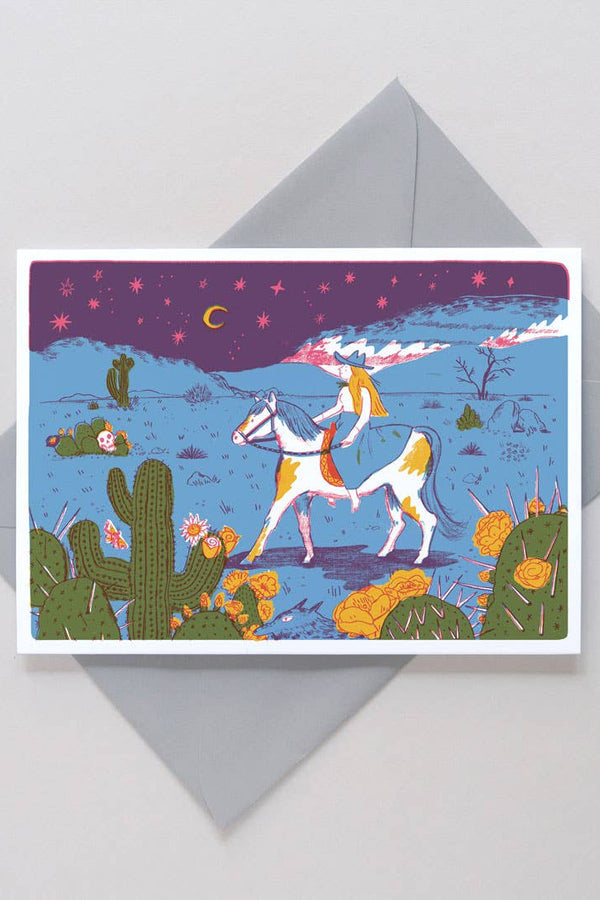 Printer Johnson Cowgirl Greetings Card