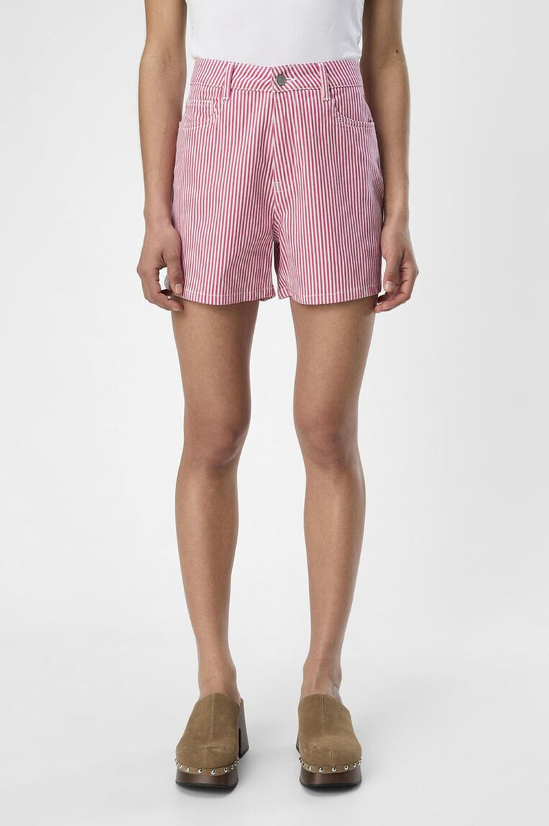 Object Sola Sandshell Pink Pastel Twill Shorts - The Mercantile London