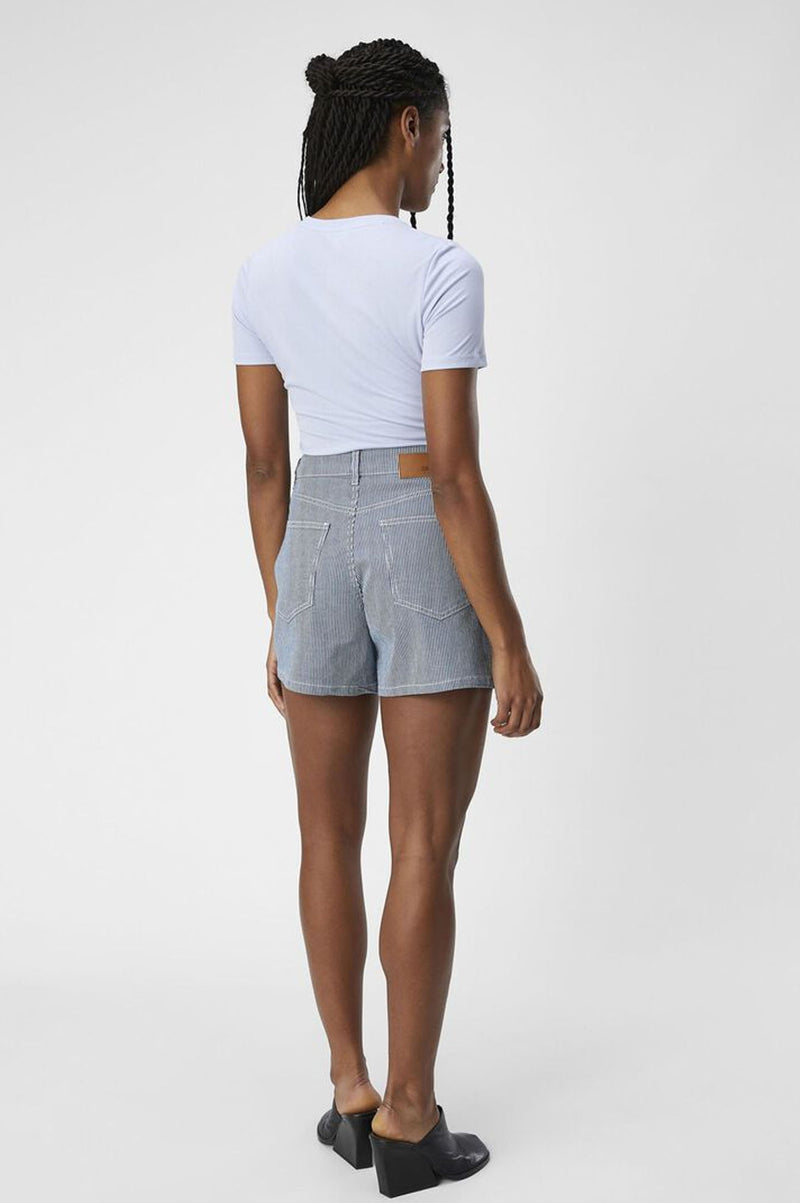 Object Sola Denim White Twill Shorts - The Mercantile London