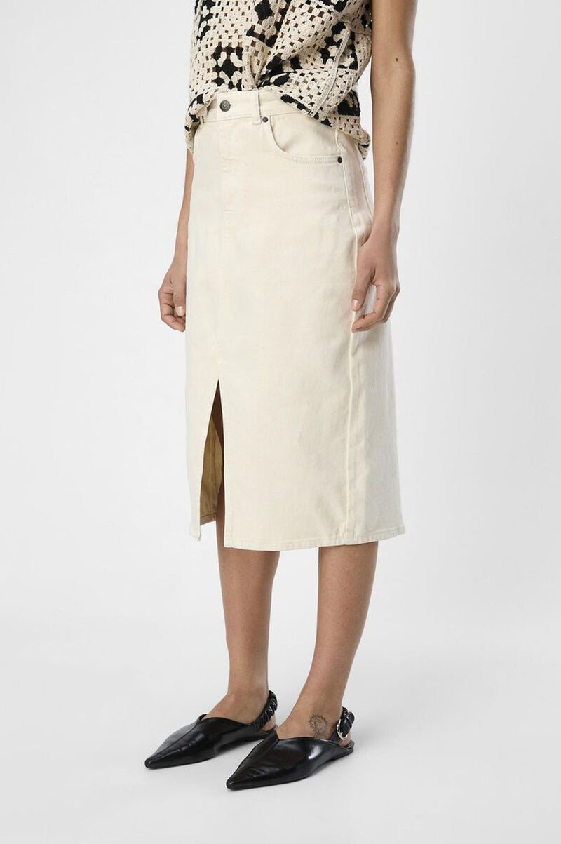 Object Ellen Sandshell Twill Midi Skirt - The Mercantile London