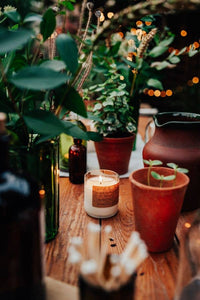 Old Green Small Spring Air Glass Candle