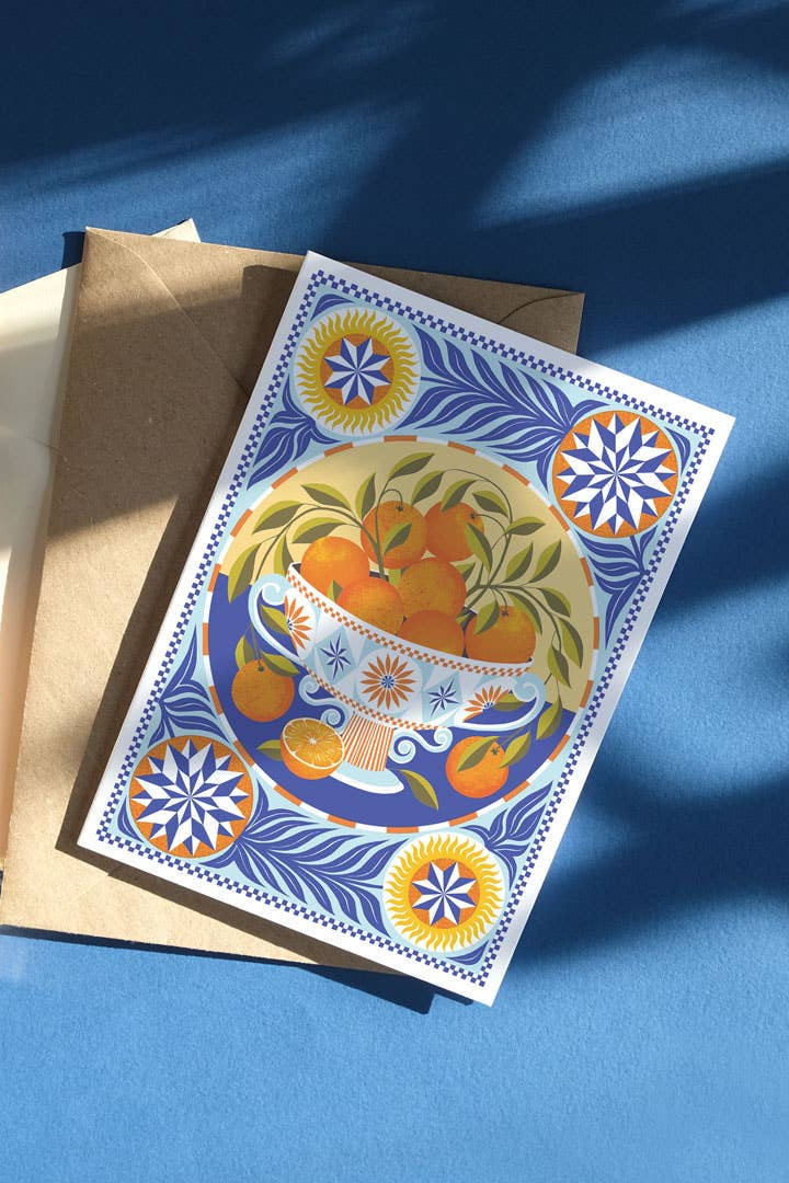 Printer Johnson Orange Bowl Greetings Card