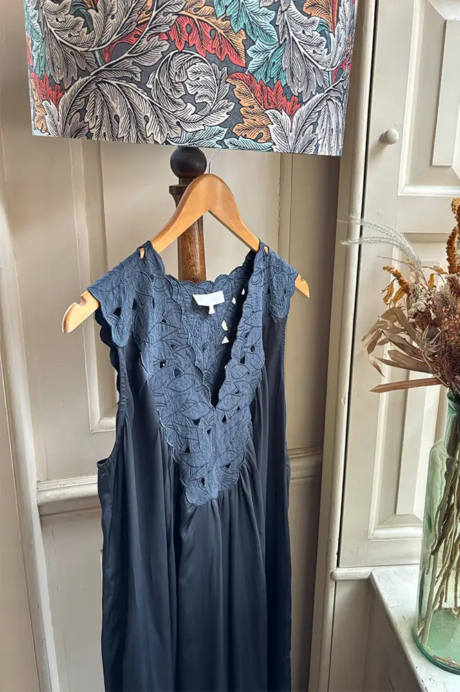 Faune Florentina Petrol Blue Dress - The Mercantile London