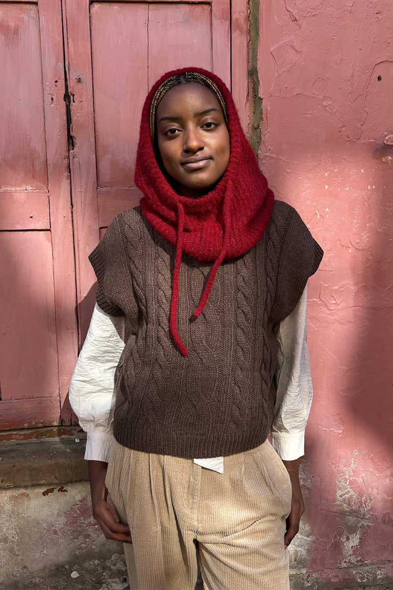Stella Nova Brown Cable Knit Vest - The Mercantile London