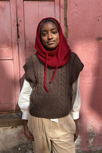 Stella Nova Brown Cable Knit Vest - The Mercantile London