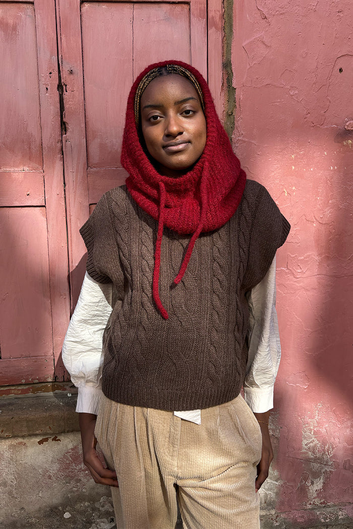 Stella Nova Brown Cable Knit Vest - The Mercantile London