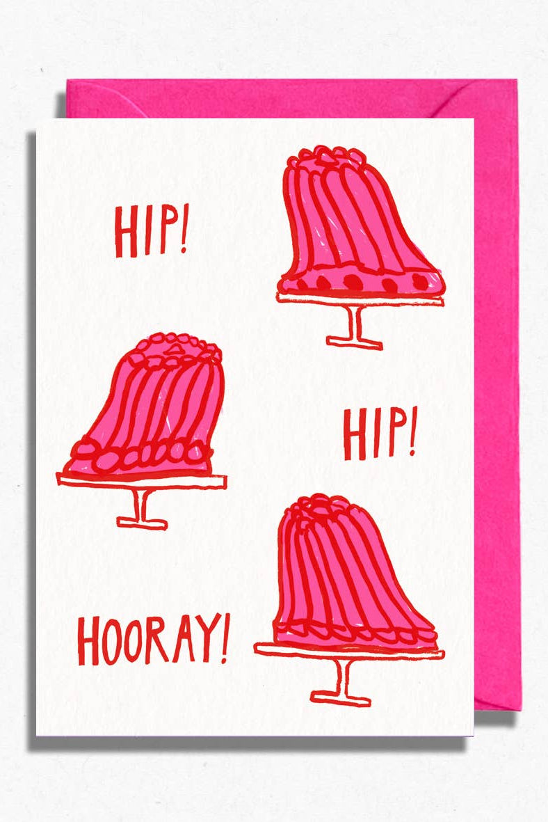 Hot Pink Press Hip Hip Hooray Jelly Greetings Card
