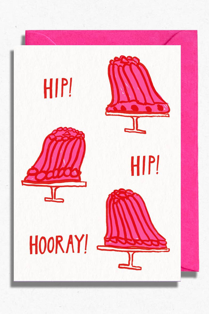 Hot Pink Press Hip Hip Hooray Jelly Greetings Card