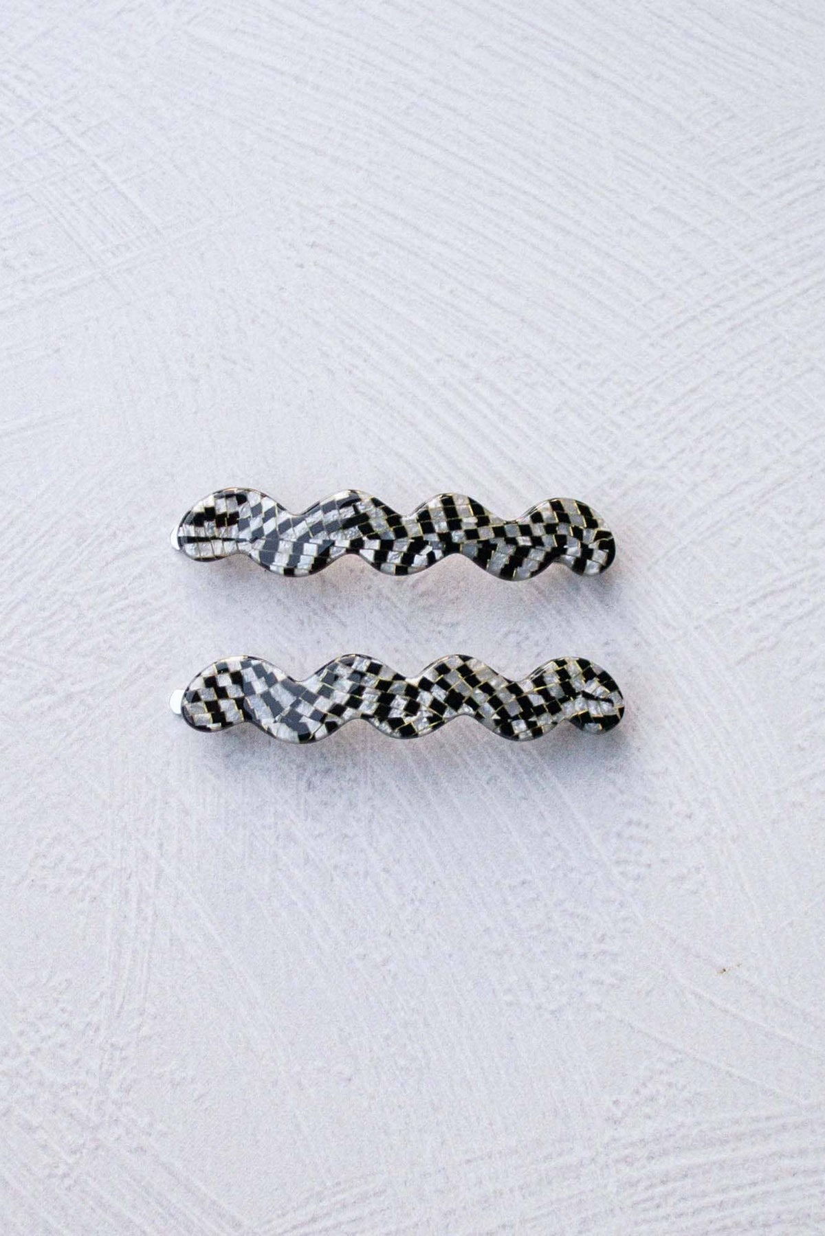 Tiepology Eco Cloud Micro Grey Wave Slide Hair Pin Set RESIZE - The Mercantile London