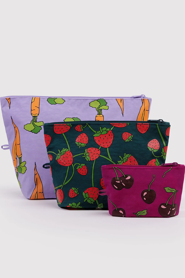 Baggu Carrots & Berries Go Pouch Set