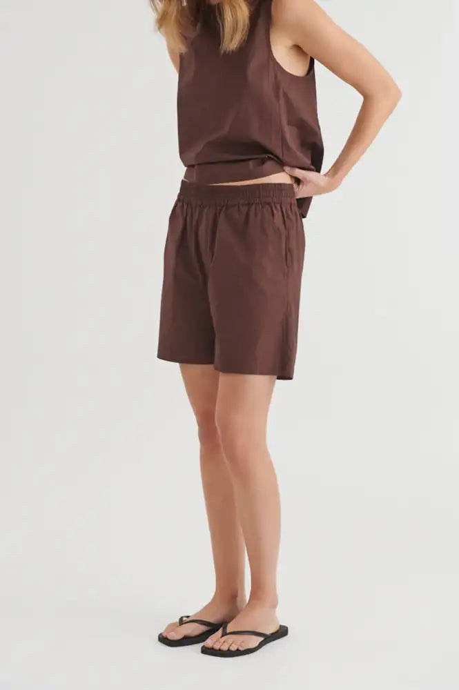 Basic Apparel Silje Chicory Coffee Shorts - The Mercantile London