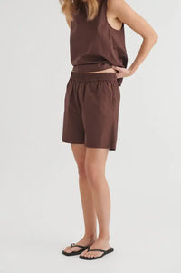 Basic Apparel Silje Chicory Coffee Shorts - The Mercantile London