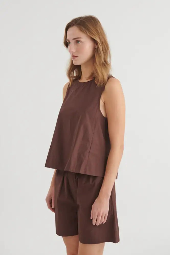 Basic Apparel Ida Chicory Coffee Top - The Mercantile London