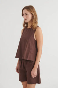 Basic Apparel Ida Chicory Coffee Top - The Mercantile London