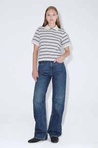 Dr Denim Jade Polo Ecru Stripe - The Mercantile London