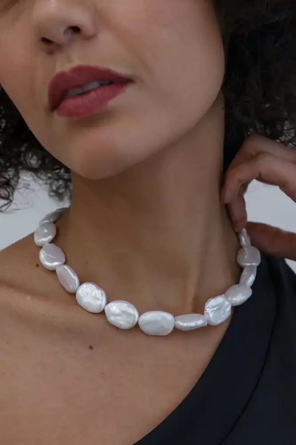 L.A.B Freshwater Irregular Square Pearl Necklace - The Mercantile London