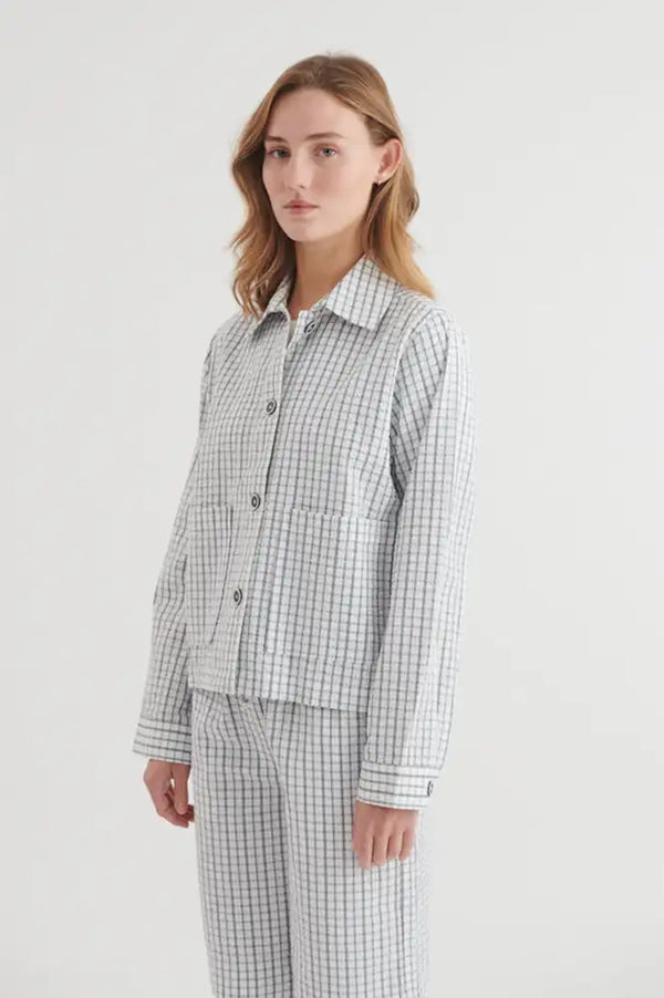 Basic Apparel Asta White Asphalt Short Jacket - The Mercantile London