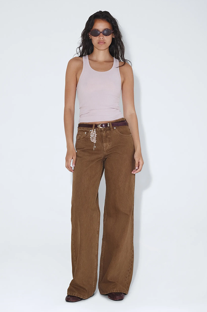 Dr Denim Rhue Low Wide Washed Teak - The Mercantile London