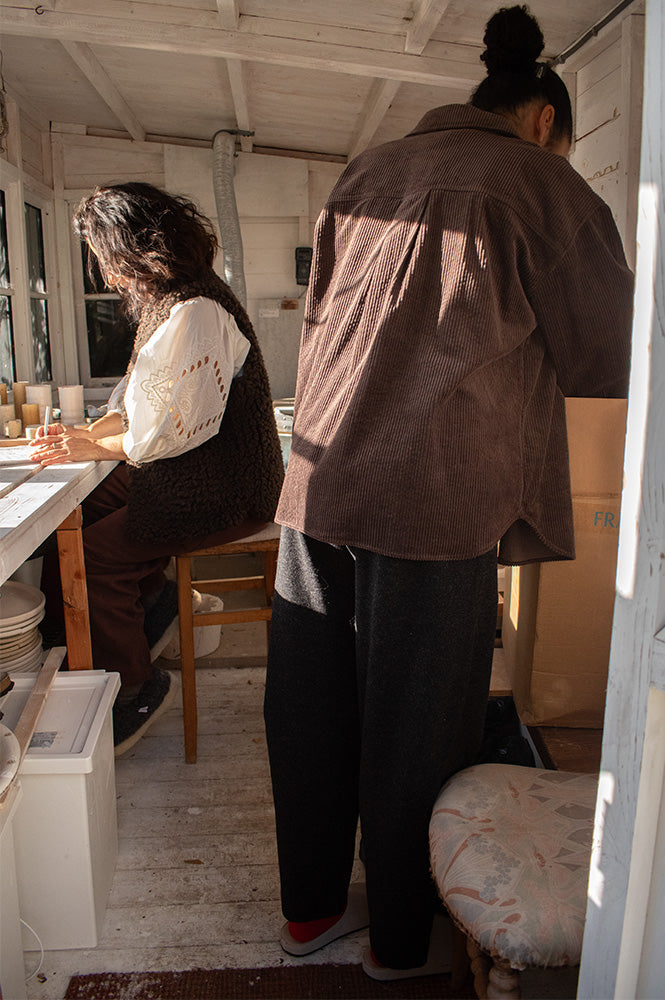 Object Gala Seal Brown Corduroy Shirt - The Mercantile London